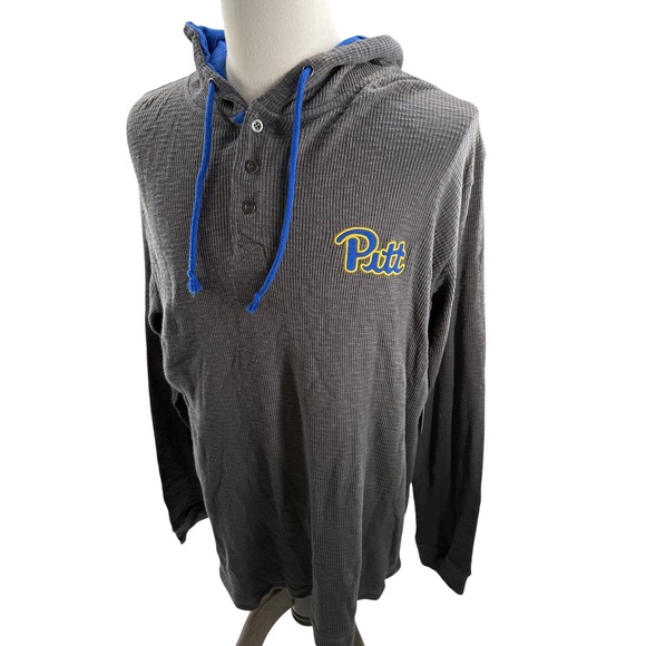 Colosseum Other - Colosseum Pitt Panthers Waffle Knit Henley‎ Hoodie Shirt Mens XXL NEW